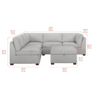 Thomasville Rockford 6-piece Fabric Modular Sectional with 2 Power Footrests