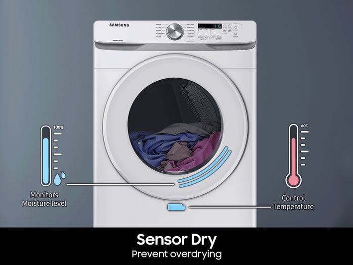 SAMSUNG 7.5 Cubic Foot Front Load Electric Dryer White (DVE45B6300W)