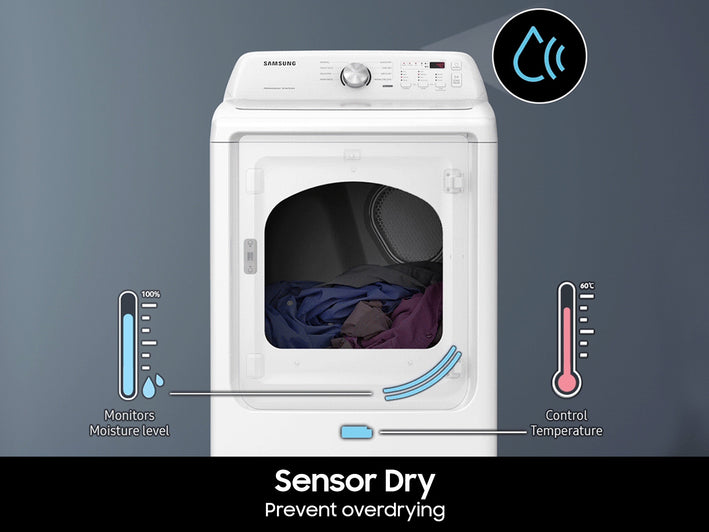 SAMSUNG 7.2 Cubic Foot Top Load Electric Dryer White (DVE45T3200W)