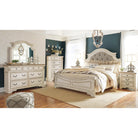 Realyn King Upholstered Panel Bed with Dresser