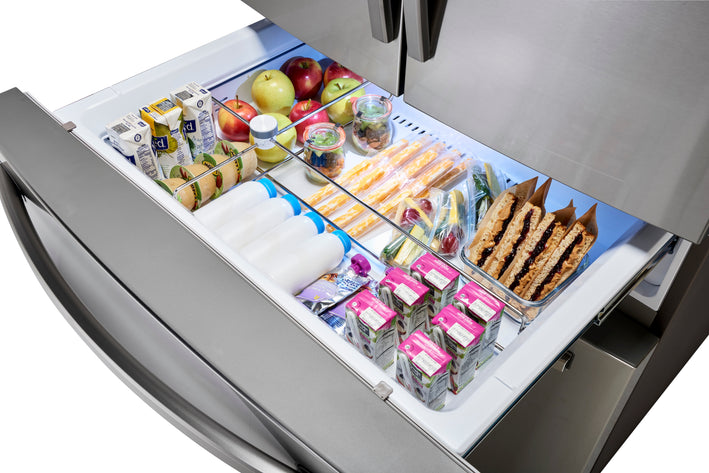 22 cu. ft. Food Showcase Counter Depth 4-Door French Door Refrigerator in Stainless Steel (RF22R7351SR)