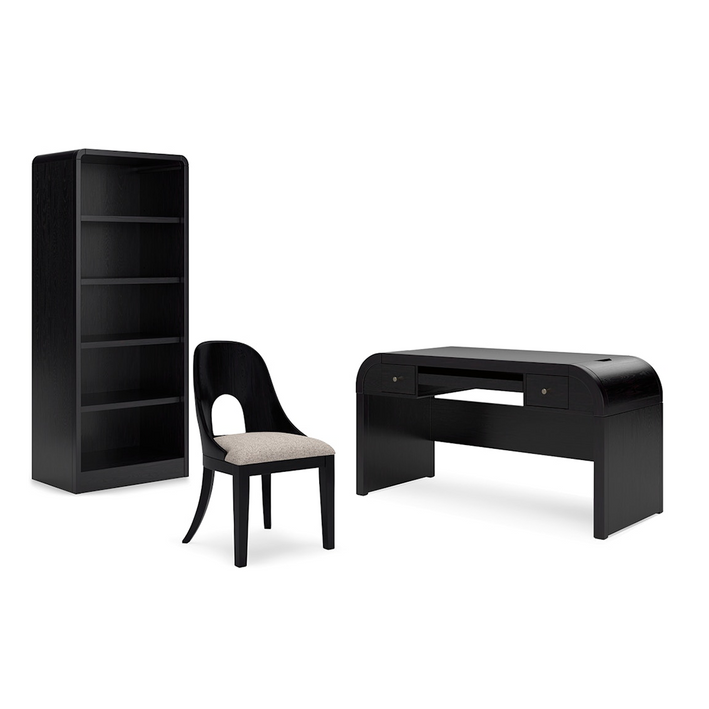 Rowanbeck Home Office Desk with Chair and Storage(PKG018528 (H821-44,H821-01,H821-17))