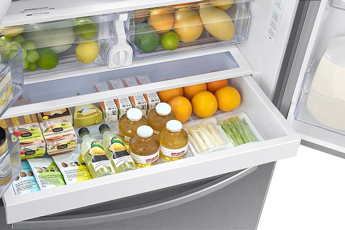 28 cu. ft. Large Capacity 3-Door French Door Refrigerator in Stainless Steel (RF28T5001SR)