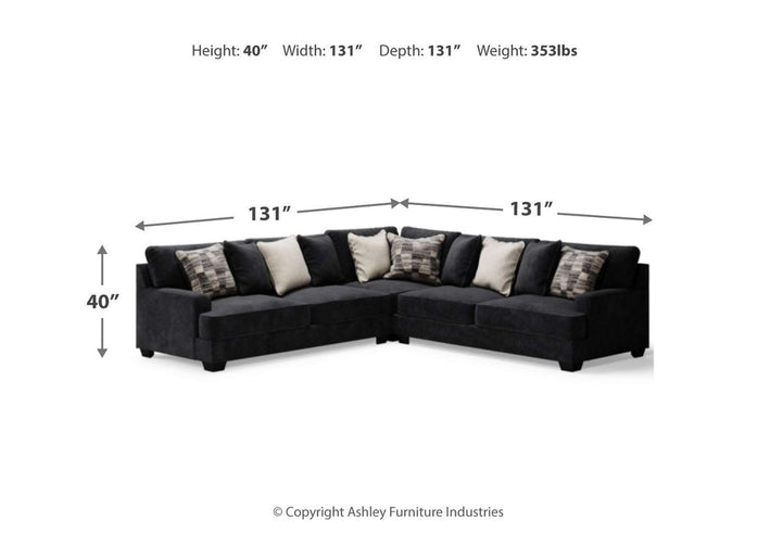 Lavernett 3-Piece Sectional with Ottoman