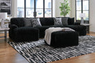 Midnight-Madness 3-Piece Sectional with Ottoman