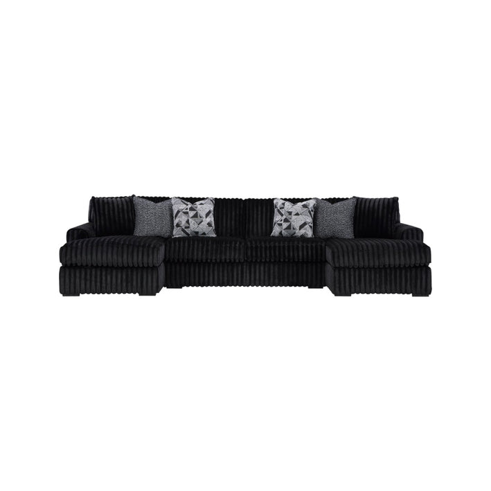 Midnight-Madness 3-Piece Sectional with Ottoman