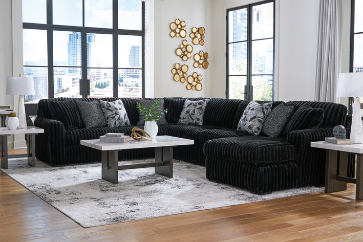 Midnight-Madness 4-Piece Sectional with Ottoman