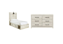 Cambeck Twin Panel Bed with 2 Storage Drawers with Dresser (PKG002975)