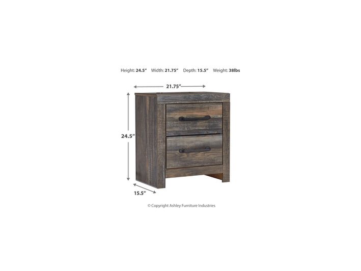 Drystan Two Drawer Night Stand (B211-92)