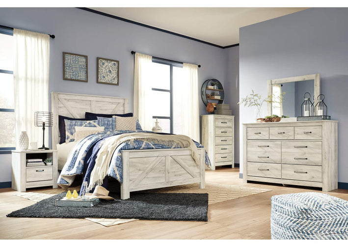 Bellaby King Crossbuck Panel Bed with Dresser