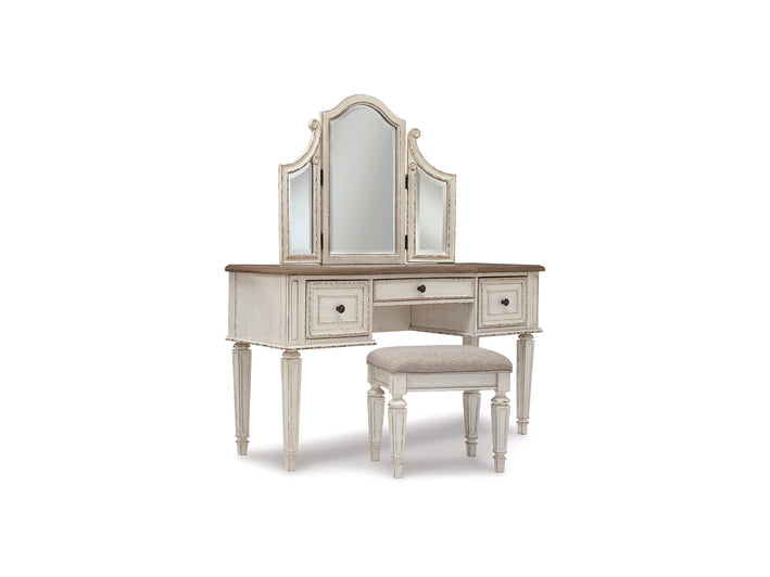 Realyn Vanity/Mirror/Stool (3/CN) (B743-22)