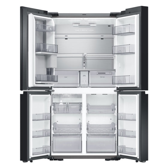Bespoke 23 cu. ft. Counter Depth 4-Door Flex™ Refrigerator with AI Family Hub™+ & AI Vision Inside™ in Stainless Steel (RF23DB9900QDAA)