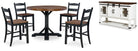 Valebeck Counter Height Dining Table and 4 Barstools with Storage(PKG016052 (D546D21,D546-724(4),D546-60) )