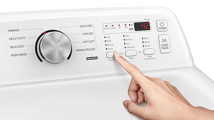 SAMSUNG 7.2 Cubic Foot Top Load Electric Dryer White (DVE45T3200W)