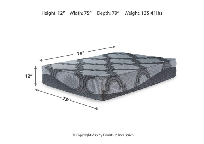 12 Inch Ashley Hybrid Mattress with Foundation