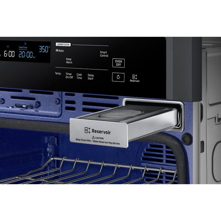 30" Smart Single Electric Wall Oven with Steam Cook in Black Stainless Steel (NV51K6650SG)