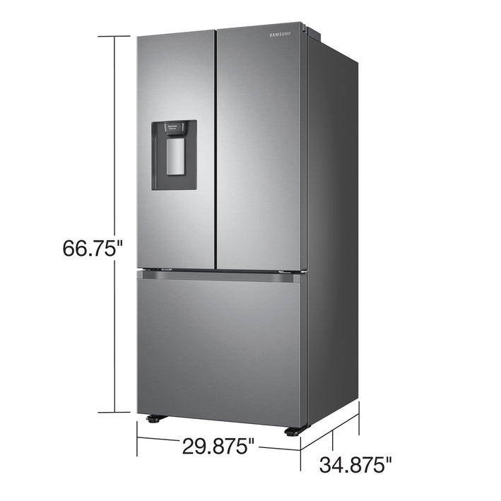 22 cu. ft. Smart 3-Door French Door Refrigerator with External Water Dispenser in Fingerprint Resistant Stainless Steel (RF22A4221SR)