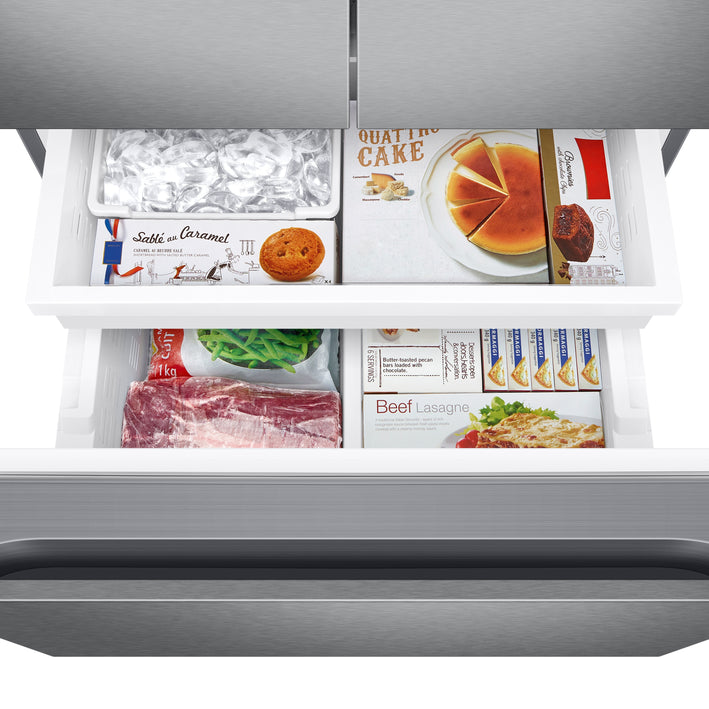 22 cu. ft. Smart 3-Door French Door Refrigerator with External Water Dispenser in Fingerprint Resistant Stainless Steel (RF22A4221SR)