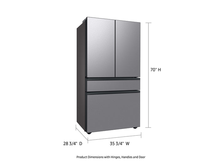 Bespoke 4-Door French Door Refrigerator (23 cu. ft.) with Beverage Center™ in Stainless Steel (RF23BB8600QLAA)