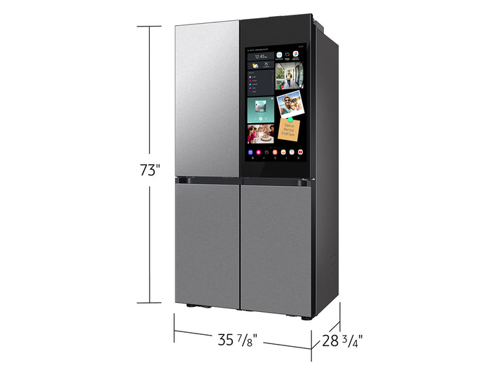 Bespoke 23 cu. ft. Counter Depth 4-Door Flex™ Refrigerator with AI Family Hub™+ & AI Vision Inside™ in Stainless Steel (RF23DB9900QDAA)