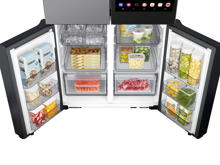 Bespoke 23 cu. ft. Counter Depth 4-Door Flex™ Refrigerator with AI Family Hub™+ & AI Vision Inside™ in Stainless Steel (RF23DB9900QDAA)