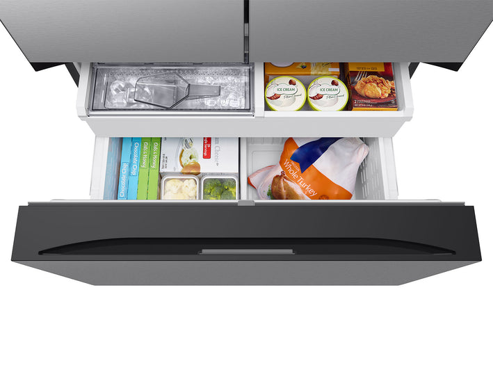 Bespoke 3-Door French Door Refrigerator 24 cu. ft. in Stainless Steel with AutoFill Water Pitcher (RF24BB6200QLAA)