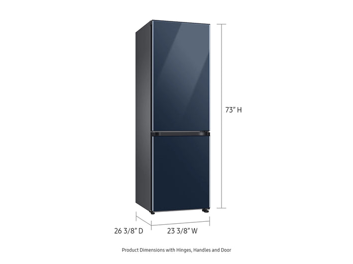 12.0 cu. Ft. Bespoke Bottom Freezer Refrigerator with Flexible Design in Navy Glass (RB12A300641)