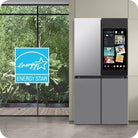 Bespoke 23 cu. ft. Counter Depth 4-Door Flex™ Refrigerator with AI Family Hub™+ & AI Vision Inside™ in Stainless Steel (RF23DB9900QDAA)