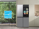 Bespoke 23 cu. ft. Counter Depth 4-Door Flex™ Refrigerator with AI Family Hub™+ & AI Vision Inside™ in Stainless Steel (RF23DB9900QDAA)
