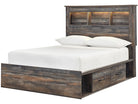 Drystan Full Bookcase Bed with 4 Storage Drawers with Mirrored Dresser, Chest and 2 Nightstands (PKG003345)