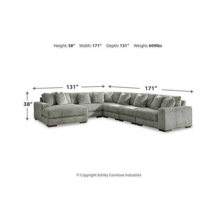 Lindyn 6-Piece Sectional with Ottoman