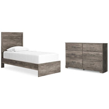 Ralinksi Twin Panel Bed with Dresser (PKG016238)