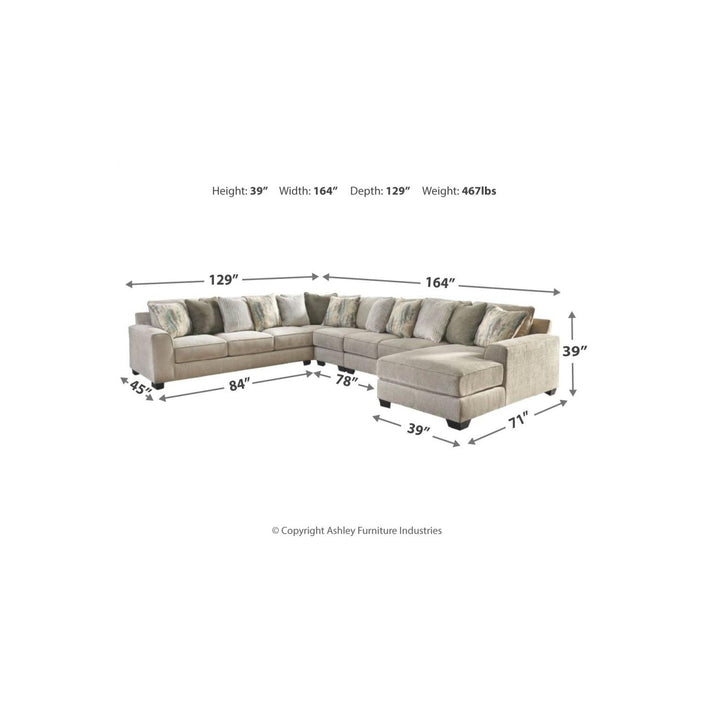 Ardsley 5-Piece Sectional with Ottoman