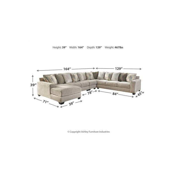 Ardsley 5-Piece Sectional with Ottoman