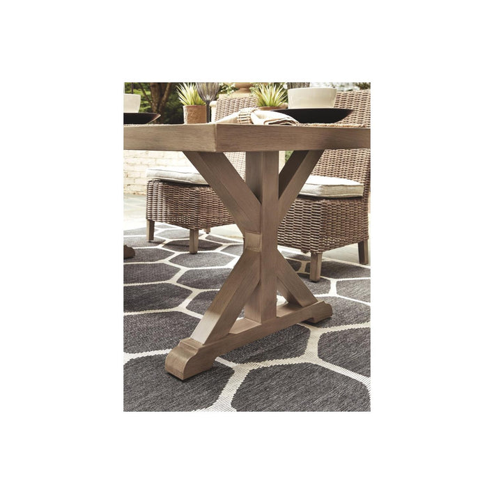 Beachcroft Outdoor Dining Table and 4 Chairs and Bench (PKG000284)