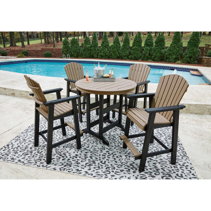 Fairen Trail Outdoor Bar Table and 4 Barstools (PKG009513)