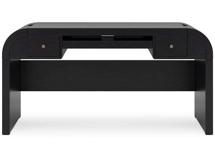 Rowanbeck Home Office Desk with Chair and Storage(PKG018528 (H821-44,H821-01,H821-17))