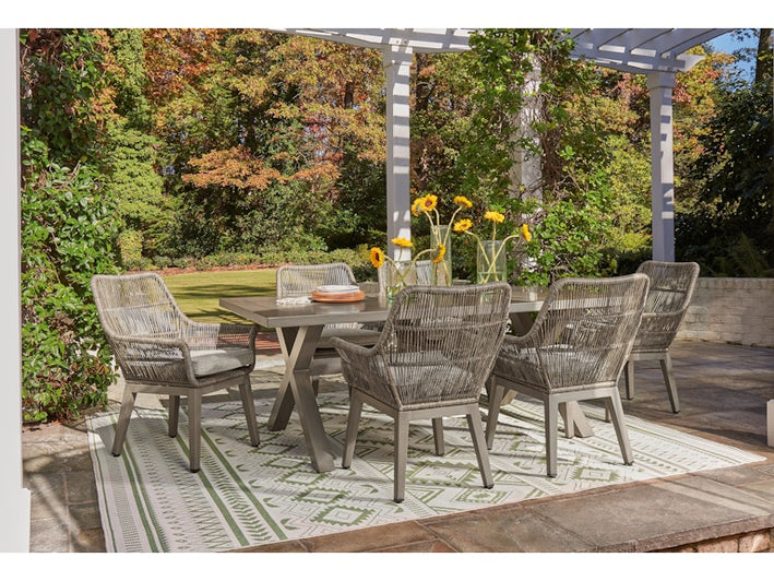 Beach Front Outdoor Dining Table and 6 Chairs (PKG014897)