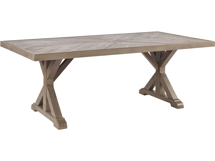 Beachcroft Outdoor Dining Table and 4 Chairs and Bench (PKG000284)