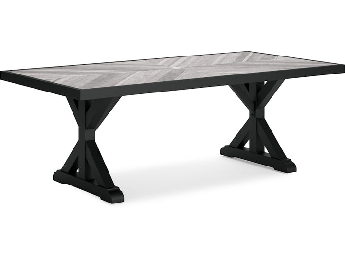 Beachcroft Outdoor Dining Table and 4 Chairs and Bench (PKG016790)