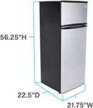 22 Inch Freestanding Top Freezer Refrigerator with 7.3 cu. ft. Capacity, 3 Glass Shelves, Gallon Door Bin, Crisper Drawer, ADA Compliant, and ENERGY STAR®: Stainless Steel (RA733B3S)