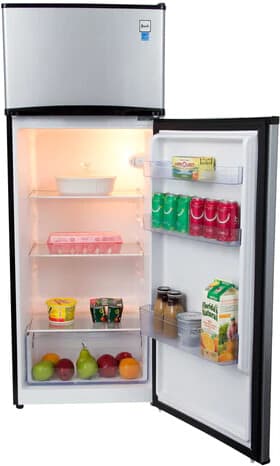 22 Inch Freestanding Top Freezer Refrigerator with 7.3 cu. ft. Capacity, 3 Glass Shelves, Gallon Door Bin, Crisper Drawer, ADA Compliant, and ENERGY STAR®: Stainless Steel (RA733B3S)