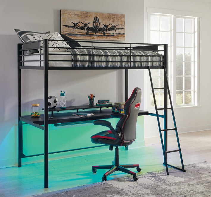 Broshard Twin Loft Bed with Desk (B075-160)
