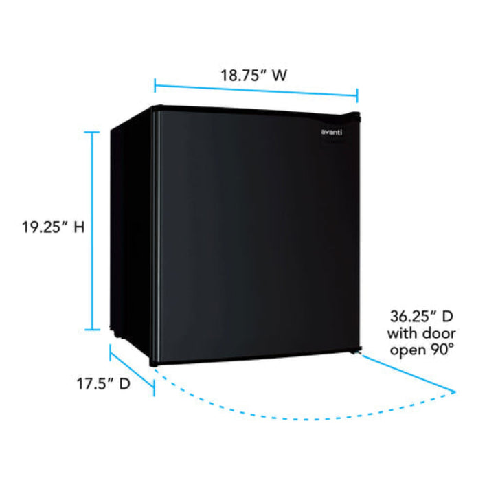 AVANTI 1.6 Cu. Ft. Mini Ref Black (RM16J1B)