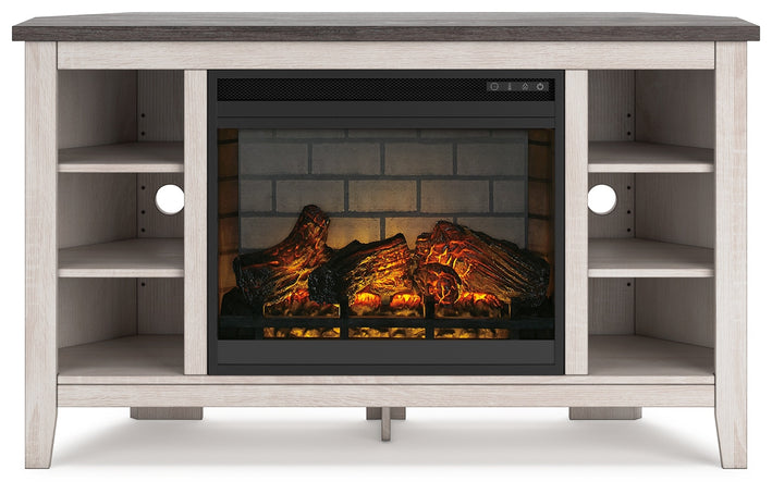 Dorrinson Corner TV Stand with Electric Fireplace (W287W6)